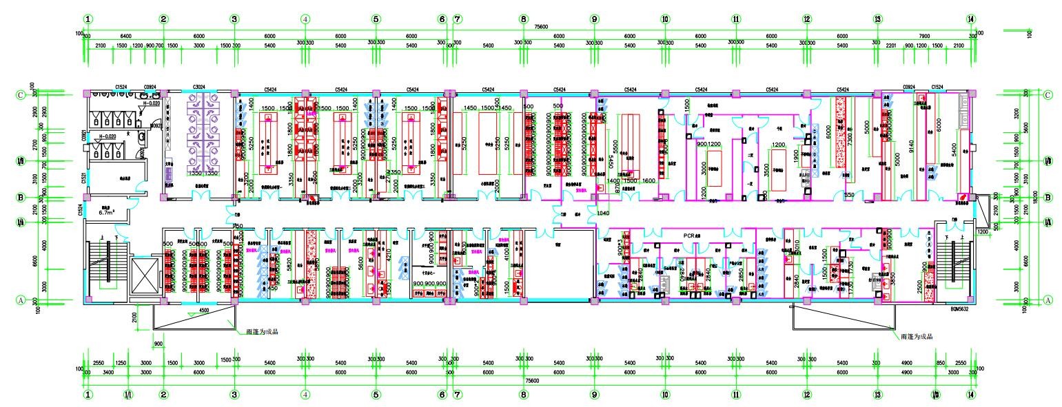 食品檢測實驗室建設平面布局圖